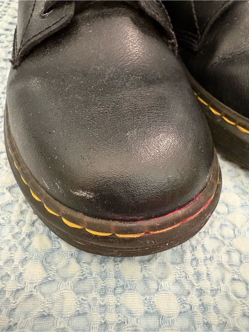 Dr. Martens Zavala J Youth Side Zip Combat Boots Black Yellow Stitching Size 4